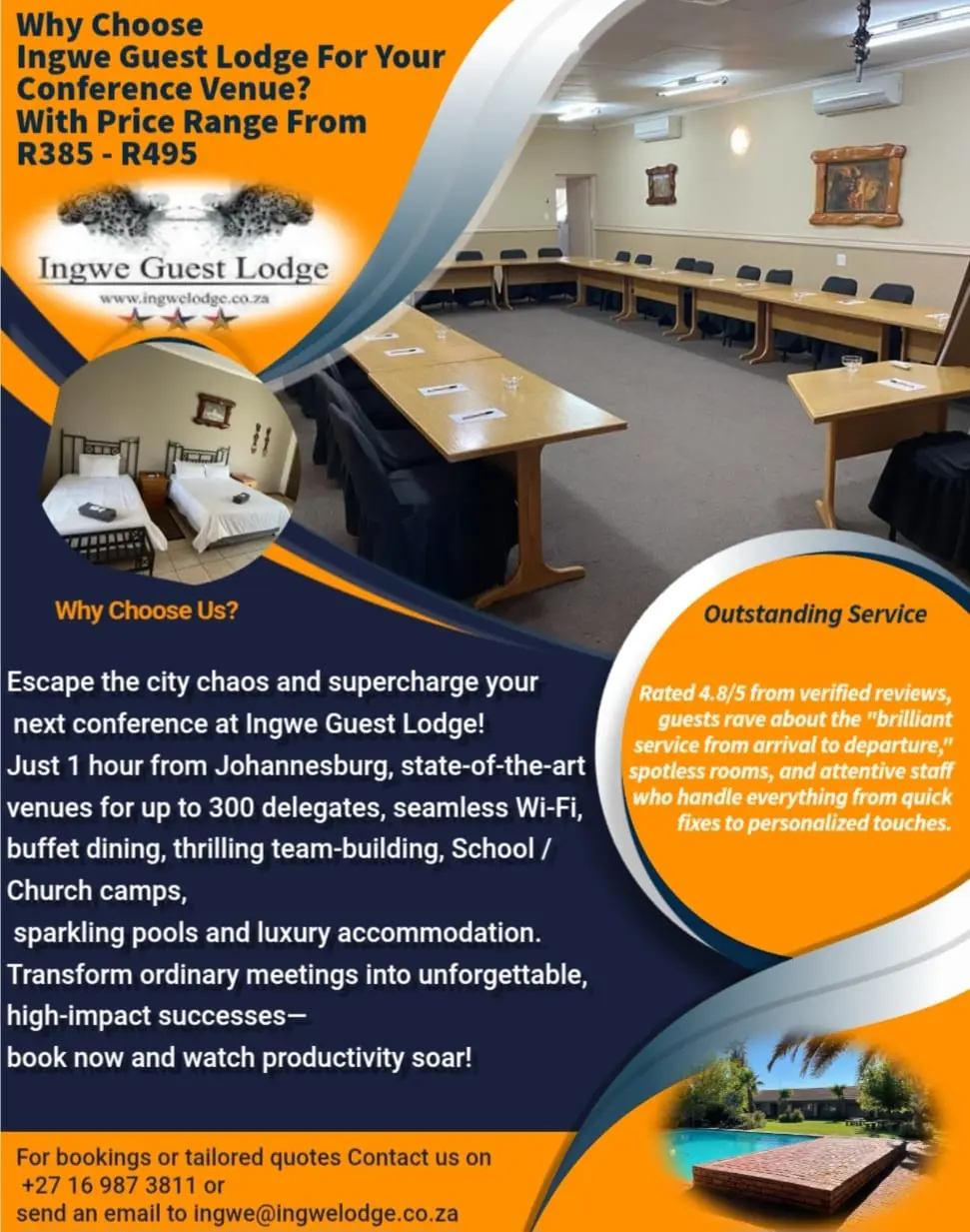 Conference Venue – Price Range R385 - R495